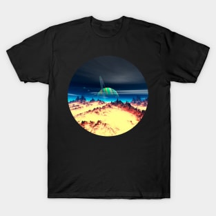 Space Art -Planet Olderades - Lunar View T-Shirt